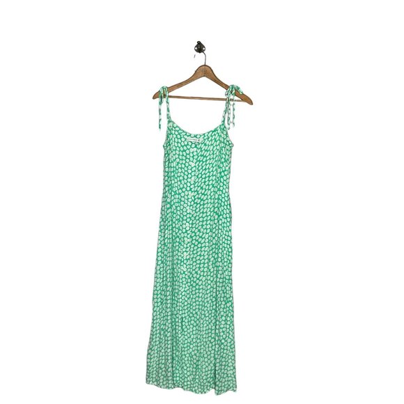 Faithfull the Brand Size 8 Anthropologie Exclusive Green‎ Cora Floral Midi Dress - Picture 6 of 9